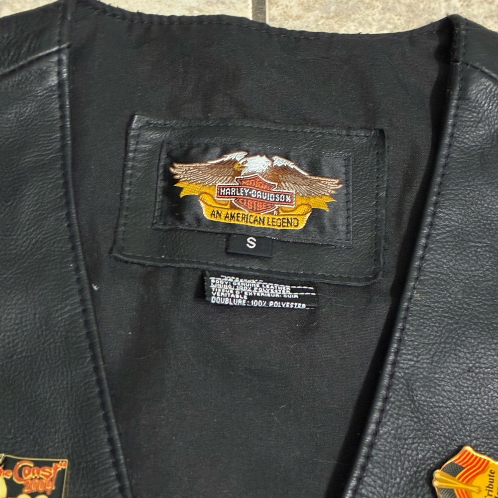 Harley-Davidson Black Leather Vest with Patches
